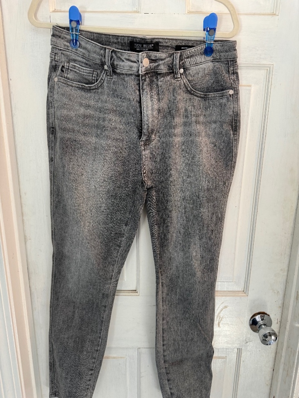 Judy Blue Mid Rise Tummy Control Shield Pocket Grey Jeans